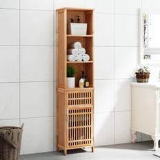 vidaXL Badschrank 42 x 29 x 182 cm Massivholz Braun