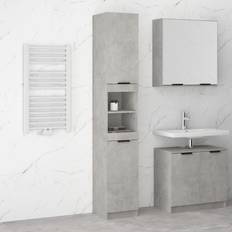 vidaXL Mobile Da Bagno Grigio Cemento 32x34x188.5 cm