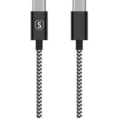 SiGN USB-C USB-C kabel 2.1A, 2m Sort/Hvid