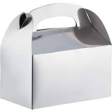 Birthdays Popcorn Boxes Juvale 24-Pack Silver Metallic Foil Treat Boxes for Wedding and Birthday Party