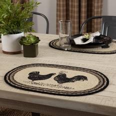 VHC Brands 6 Sawyer Mill Charcoal Poultry Place Mat White, Black, Gray, Beige (48.26x)