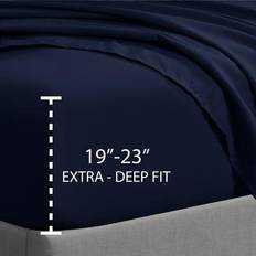 Swift Home King Fitted Double Brushed Ultra Soft 21 Extra Deep Bed Sheet Blue