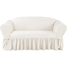 Sure Fit Essential Twill Box Cushion Loose Sofa Cover White