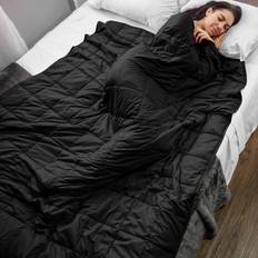 Weight Blankets Superior Miranda Haus Lexington Quilted Weighted Weight Blanket Black