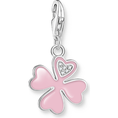 Thomas Sabo Silver Pink Four Leaf Clover Charm