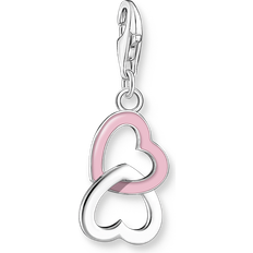 Thomas Sabo Silver Pink Intertwined Hearts Charm