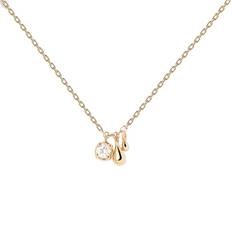 Pdpaola Mini Letter Halsband 18 kt Guldpläterad Silver - Dam
