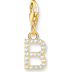 Thomas Sabo Charm-hängsmycke bokstaven med vita stenar guldpläterad