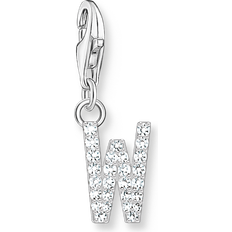 Thomas Sabo Silver Zirconia Letter W Charm
