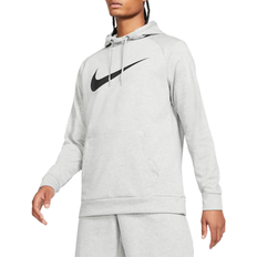 Klær NIKE Dry Graphic Dri-Fit Fitness Pullover Hoodie Men's - Dark Grey Heather/Black