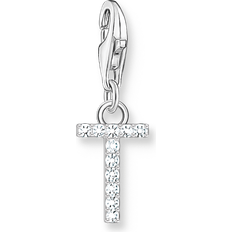 Thomas Sabo Silver Zirconia Letter T Charm