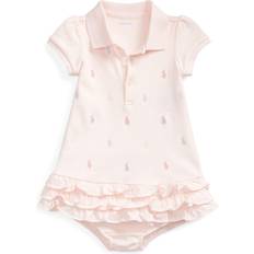 9-12M - Girls Dresses Children's Clothing Polo Ralph Lauren Baby Girl's Ruffled Polo Dress & Bloomer Set - Delicate Pink