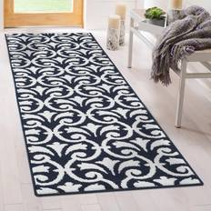 Blue and white runner rug Jean Pierre Area Rug Brown, Blue, White