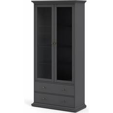 Grey Glass Cabinets Tvilum Paris Glass Cabinet 96.2x200.8cm