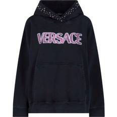 Versace Tøj Versace Studded Logo Hoodie - Sort