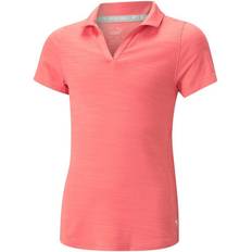 Rosa Pikétröjor Barnkläder Puma Girls Cloudspun Coast Halbarm Polo koralle