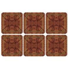 Pimpernel Walnut Burlap Set of Glassbrikke 6st