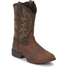 Men - Slip-On Lace Boots Justin III in. Round Toe Western Boot