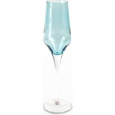 Turquoise Champagne Glasses Vietri Contessa Teal Fluted Champagne Glass