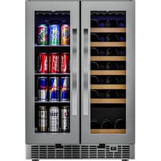 Wine fridge built in KoolMore 24 21 Bottles & Dual Zone Freestanding/Built-In Silver, Black