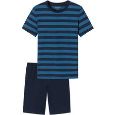 Schwarz Nachtwäsche Schiesser Kurzer Schlafanzug Basic Kids Blau