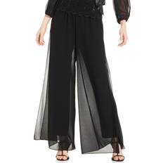 Alex Evenings Wide-Leg Chiffon Pants Black Black