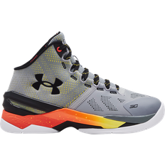 Boys - Yellow Basketball Shoes Under Armour Curry 2 Retro Iron Sharpens Iron - Grey
