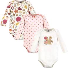 Hudson Baby Infant Girl Cotton Long-Sleeve Bodysuits 3-pack - Fall Squirrel