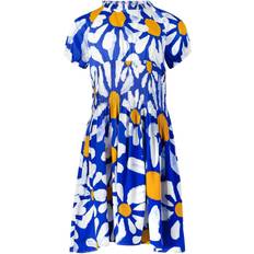 Marni Floral Print Short Sleeve Dress - Blue