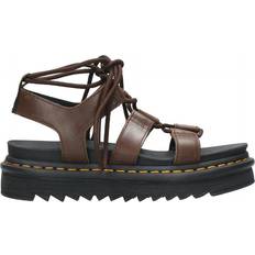 [DR.MARTENS] Nartilla Dark Brown New Oily Illusion ☆ Nartilla Illusion Leather Gladiator Sandals in Dark Brown