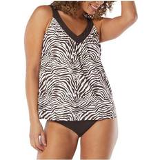 Brown - Women Tankinis Coco Reef Native Zebra Underwire Tankini Top Brown