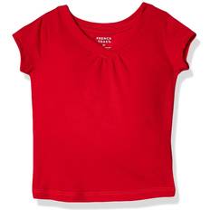 Girls Short Sleeve V-Neck T-Shirt Tee - Red