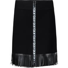 DKNY Girl's Fringed Zip Up Milano Skirt - Black