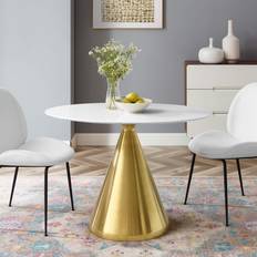 Gold Dining Tables modway Tupelo Collection EEI-5321-GLD-WHI Dining Table