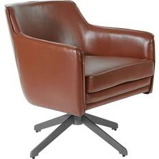 Brown leather lounge chair Faux Leather Guest Lounge Chair