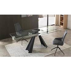 Black - Glasses Dining Tables WhiteLine DT1717-BLK Chicago Tempered Dining Table