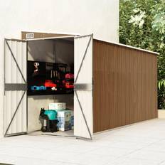 Outbuildings vidaXL Wall-mounted Garden Shed Brown 118x382x178 cm Galvanised Steel