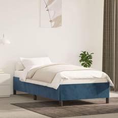 vidaXL Bedframe Fluweel Donkerblauw 90x200 cm
