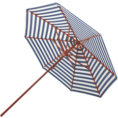 Blå Parasoll Skagerak Messina parasol Ø270, Dark Blue Stripes