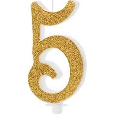 PartyDeco Guld glimmer fødselsdagslys 5