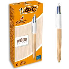Bic Kuglepen Wood Effect 0,32 mm Multifarvet 12 enheder