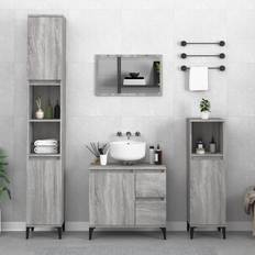 Muebles de Baño vidaXL Armario De Baño Madera Contrachapada Gris 65 x 33 cm