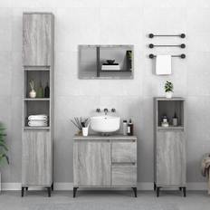 vidaXL Badkamerkast 65 x 33 x 60 cm Bewerkt Hout Grijs