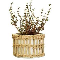 Sass & Belle Speckled White Woven Planter