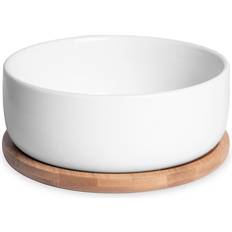 Maison & White Ceramic Planter Bamboo Base Round