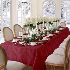 Rouge Nappes Elrene Barcelona Jacquard Damask Oval Tablecloth 84 x 60 Nappe Rouge