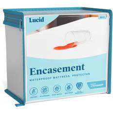 Lucid Encasement Protector Completely Surrounds Waterproof Protection White California King Mattress Cover White