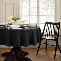 Elrene Fashions Continental Solid Texture Tablecloth Black