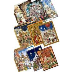 Advent Calendars Alexander Taron 12 14" Blue Orange White Assorted Large Decorative Advent Calendar Brown