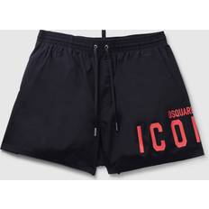 DSquared2 Men Swimwear DSquared2 Mens Icon Swimshorts In Black/Red